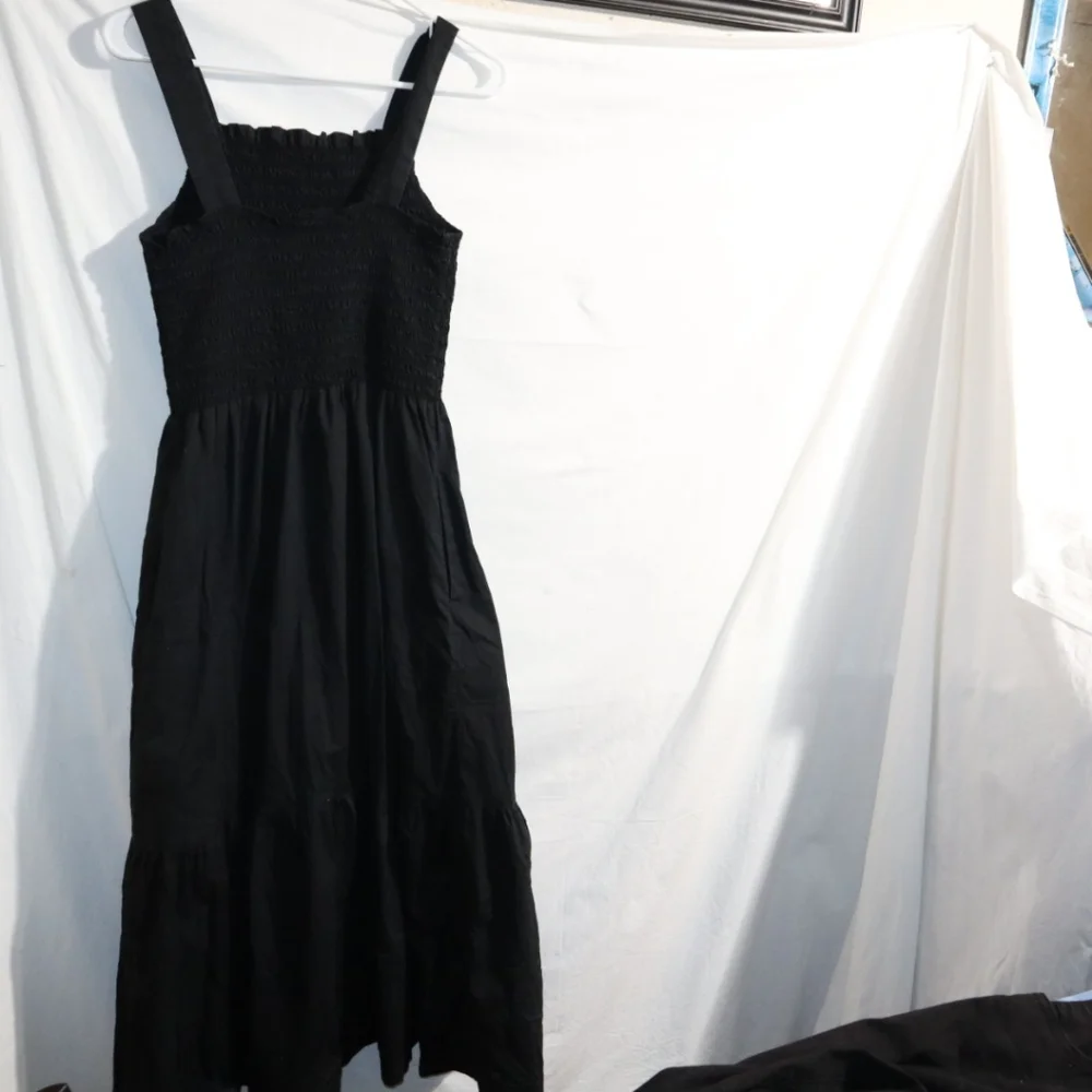 Everlane Black Cotton Smock Dress Long - Picture 9 of 15